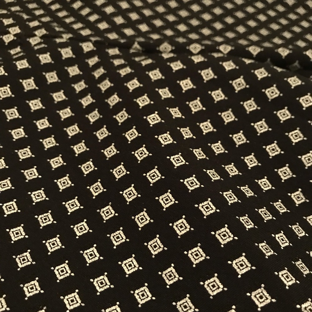 Black patterned ankle work pants